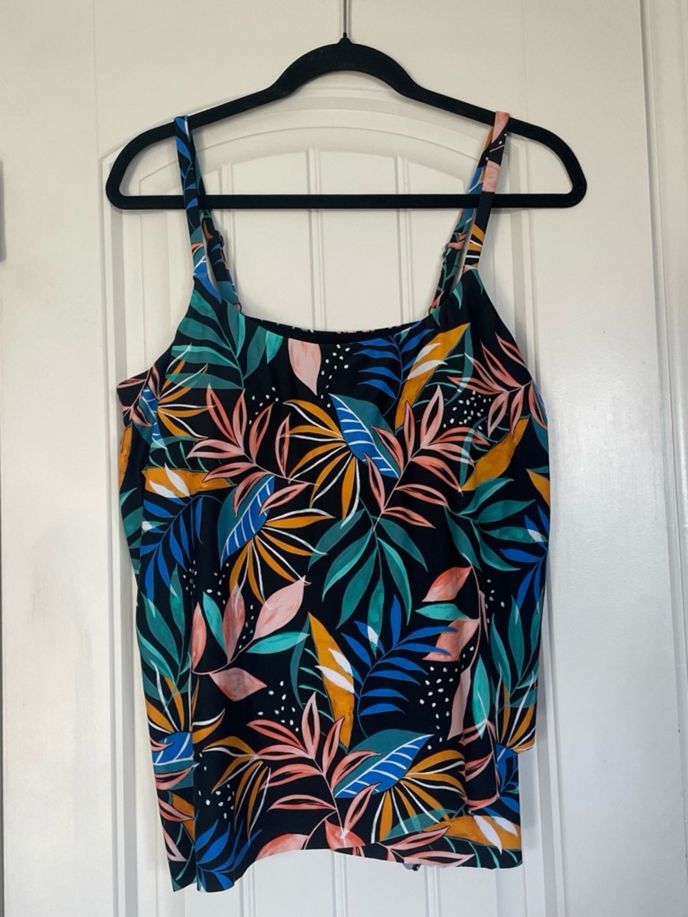 NWT Island Escape Moonlight Palms Tankini Top Size 14